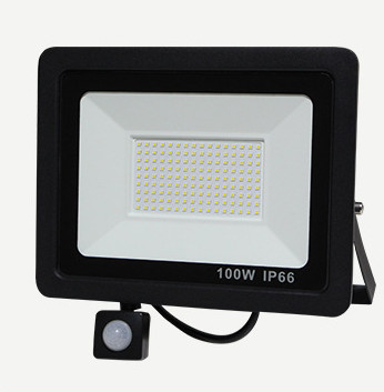 आउटडोर प्रकाश व्यवस्था के लिए मोशन सेंसर 100w के साथ एसी 220-240V एलईडी फ्लड लाइट