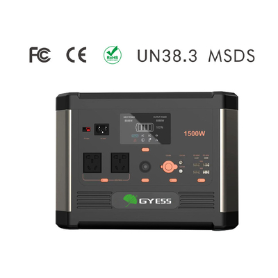 सौर पैनल के साथ 1.5kw पोर्टेबल बैटरी पावर स्टेशन