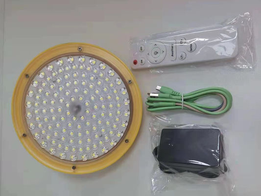 लाल और नीले स्ट्रोब समारोह के साथ यूएफओ 120W सौर आपातकालीन चार्जिंग लैंप